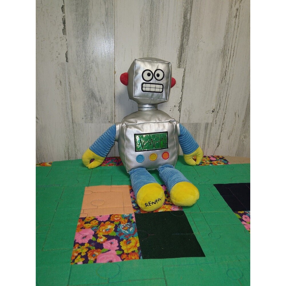 Scentsy Buddy Gage the Robot Silver Plush No Scent Pack Retired 15" Stuffed Toy!